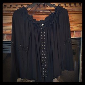 Rock and Republic off-shoulder long sleeve top
